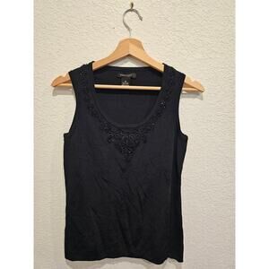 BCBGMAXAZRIA black Sequin rhinestone top sz medium